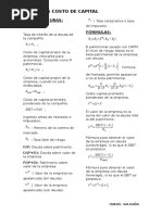 Formulas de Costo Capital