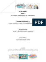 Actividad de Aprendizaje Semana No. 1 La Vinculación Del Cliente Vs Información Requerida PDF