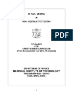 National Institute of Technology: M. Tech. Degree IN Non - Destructive Testing