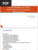 Tooth Preparation For Amalgam