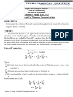 Thermo-Fluid Lab. (A) : 2-Bernoulli's Theorem Demonstration