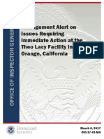 Management Alert On Issues Requiring Immediate Action at The Theo Lacy Facility in Orange, California