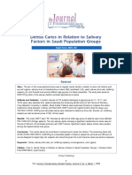 Dental Caries in Relation To Salivary Factors in Saudi Population Groups