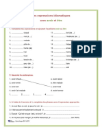 Les Expressions Idomatiques Avec Avoir Et Être Exercices Et Corrigé