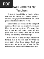 Farewell Letter To My Teachers