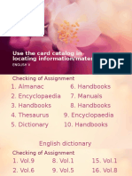 Use The Card Catalog in Locating Information/materials: English V