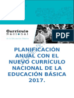 Planificación Anual Con El Nuevo Currículo Nacional de La Educación Básica 2017