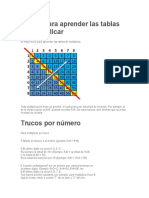 Trucos para Aprender Las Tablas de Multiplicar