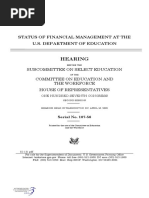 House Hearing, 107TH Congress - Status of Financial Management at The U.S. Department of Education