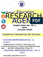 Basic Education Research Agenda