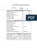 Cálculo de Productividad de Equipos