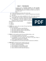 Apostila Física - Aula 02 - Calorimetria Exercícios