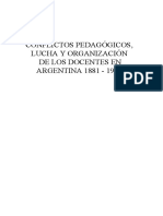 Conflictos Pedagógicos, Lucha y Organización de Los Docentes en Argentina 1881-1973