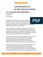 Firman Acuerdo para La Operación Del Conservatorio de Música en Guaymas