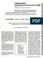 Weldability Test For Thin Sheet Materials