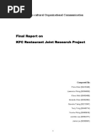 Final Report On KFC Restaurant Joint Research Project: EN4505 Cross Cultural Organizational Communication