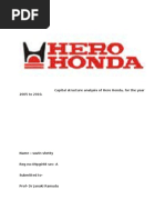 Capital Structure Analysis of Hero Honda, For The Year 2005 To 2010