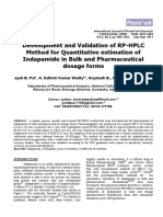 Development and Validation of RP-HPLC Method For Quantitative Estimation of Indapamide in Bulk and Pharmaceutical Dosage Forms