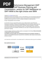 Why SAP BPC NW On Sap Hana Is The Right Choice