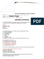 EXERCICIO CITOLOGIA 1° ANO REVISÃO - GABARITO - Doc (Recuperado)