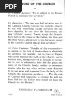 Doctors of The Church On "Extra Ecclesiam Nulla Salus"