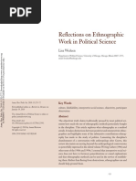 Reflections On Ethnographic Work in Political Science