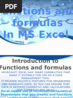 Functions and Formulas in MS Excel