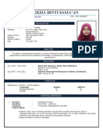 Julaikha Binti Sama'An: Personal Information