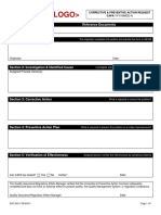 CAPA Form Example