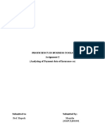 Proficiency in Business Tools Assignment-2 (Analysing of Payment Data of Insurance Co)