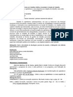 Ementa Estudos de Trabalho As Transformações Do Capitalismo e Seus Impactos Nas Relações de Trabalho Uma Visão Interdisciplinar