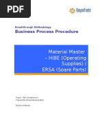 BPP of Material Master Creation HIBE and ERSA MIS-MMM