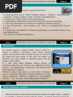 Unit 6 - Introduction To Volumetric Analysis - Subjects