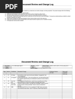 Document Review and Change Log