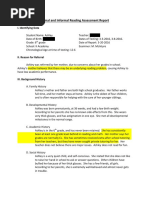 Pdfannotatedformal and Informal Reading Assessment Report Redacted Copy 2