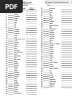 Movers Vocabulary Worksheet PDF