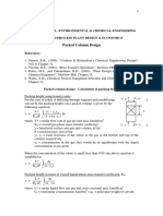 Packed Column Design - Packing Height Calculation Notes