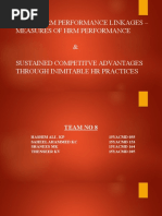 HRM & Firm Performance Linkages - Measures of HRM Performance & Sustained Competitve Advantages Through Inimitable HR Practices