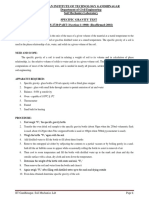 Specific Gravity Test Lab Manual