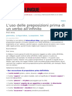 Luso Delle Preposizioni Prima Di Un Verbo Allinfinito