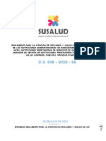 Nuevo Reglamento de Reclamos y Quejas - SUSALUD - 26.07.16 - D.S. 030 2016 SA