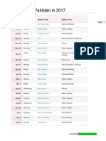 National Holidays in Pakistan For The 2017 PDF