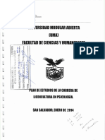 Plan de Estudio de La Licenciatura en Psicologia - UMA