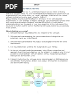 Iintroduction To Software Testing: Why Is Testing Necessary?