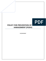 Policy For Prevention of Sexual Harassment (Posh) : HR Department