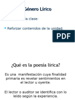 Unidad 1 Literatura Genero Lirico Power Point de La Clase