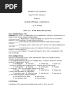 Summative Test in Pe 4th Quarter