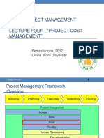 Is 401 Project Management Lecture Four - "Project Cost Management"