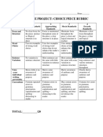 Choice Piece Rubric