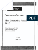 Plan Operativo Anual 2010 Del Ministerio de Salud